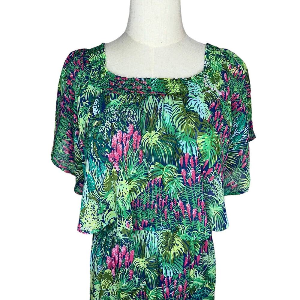Show Me Your Mumu Hacienda Green Leaf Maxi Dress Rainforest Cafe Size Small - Picture 4 of 10